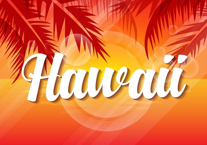 Puesta de sol libre de Hawaii Ilustración vectorial vector