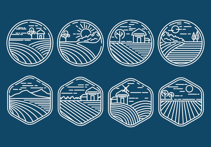 Rice Field Icons vector