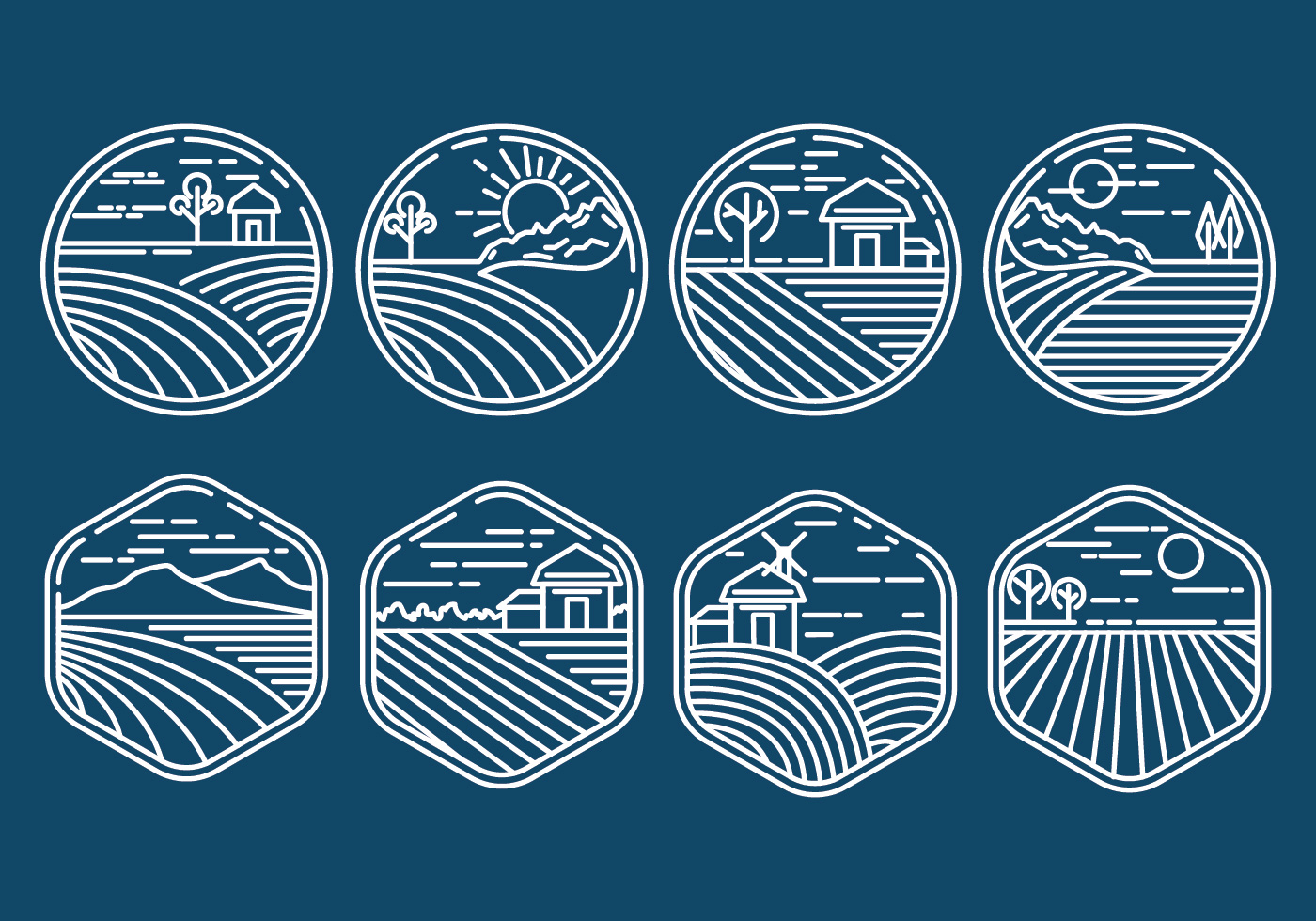 Rice Field Icons 131610 Vector Art at Vecteezy