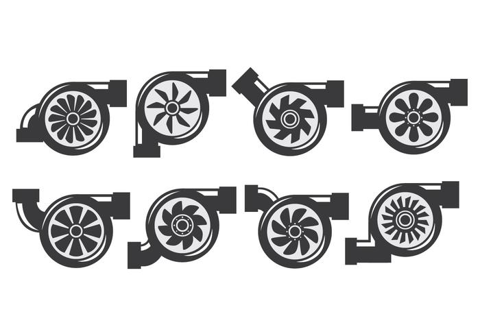 Iconos del turbocompresor vector