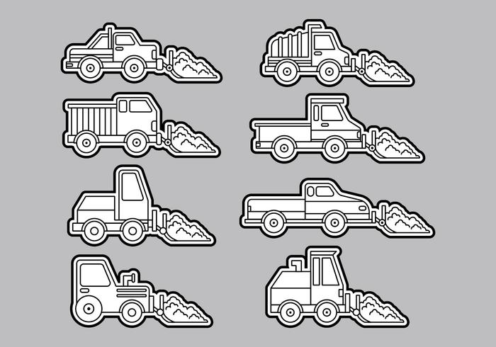 Iconos del arado de nieve vector