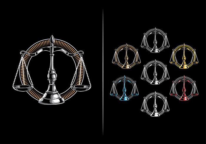 Scales of justice emblem  vector
