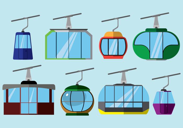 Iconos gratis del teleférico vector