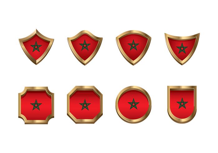 Maroc Flag Icon Set Vector