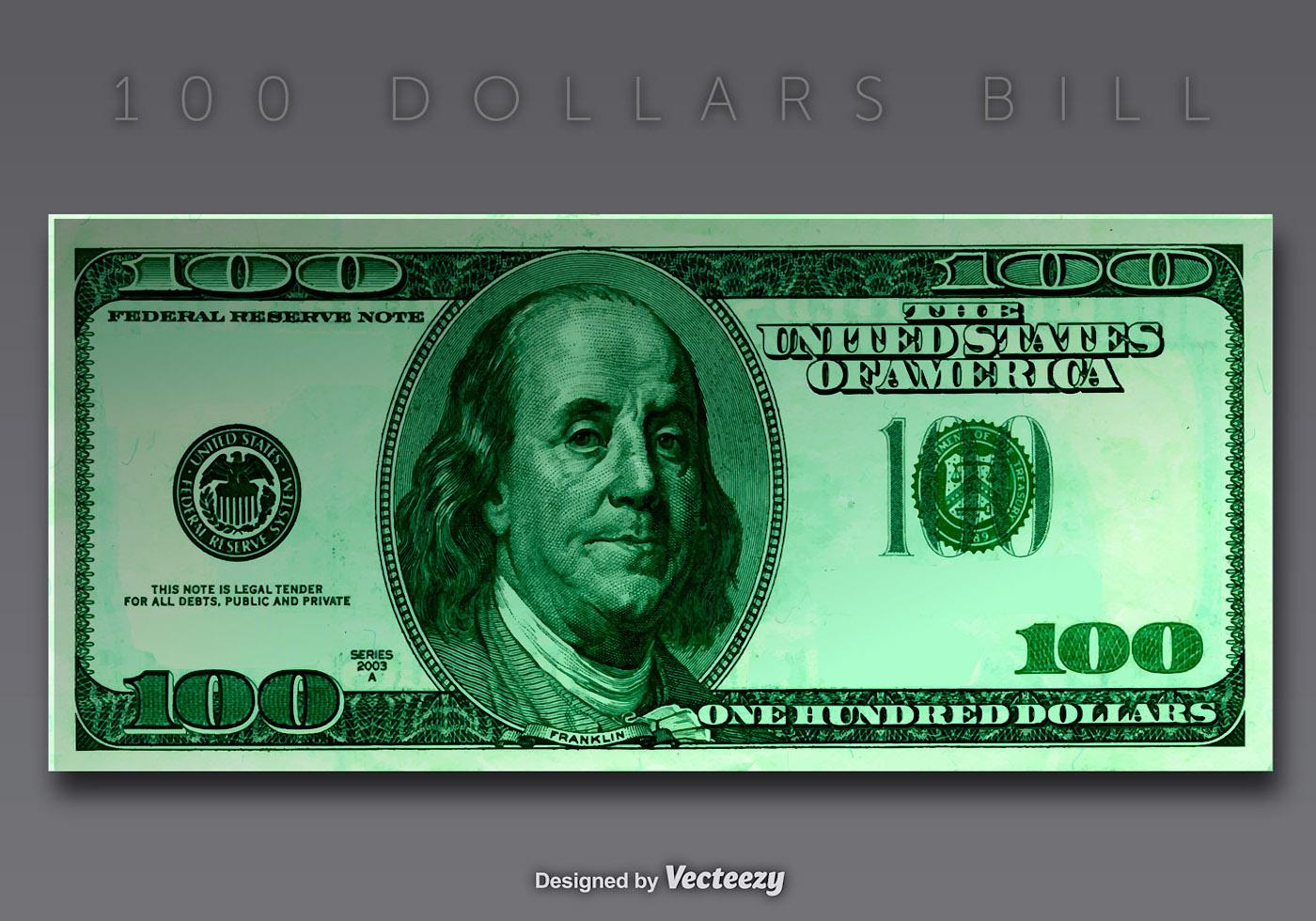 100 Dollar Bill Vector
 Vector billete de 100 dólares Vector en Vecteezy
