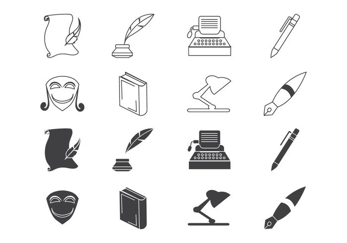 Libre escritura y literatura Icon Vector