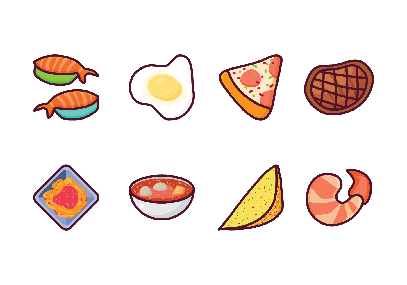 Free Food Vector Pack 131718 Vector Art at Vecteezy