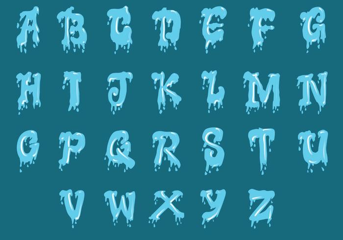 Set Of Water Alphabet Uppercase vector