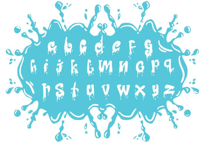 Set Of Water Alphabet Lowercase vector