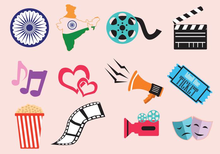 Icono de la película de Bollywood vector