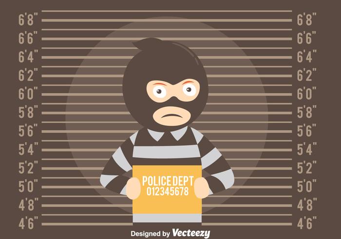 Mugshot Background With Thief Vector