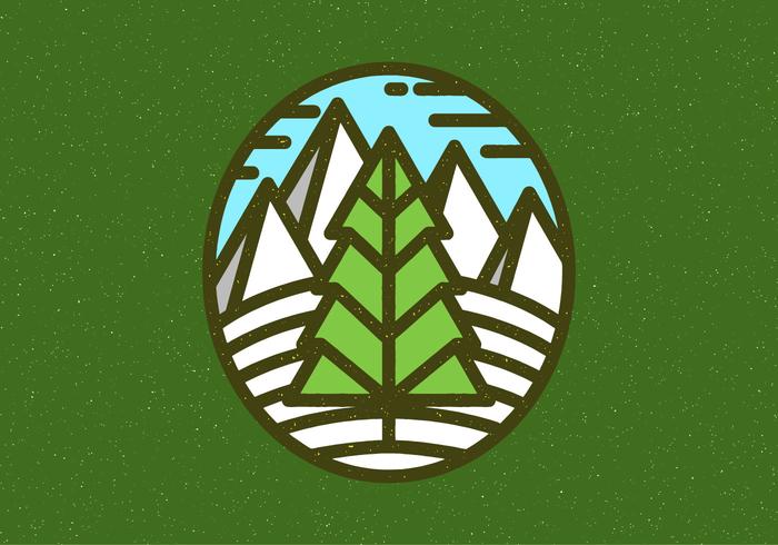 Winter Landscape Badge vector