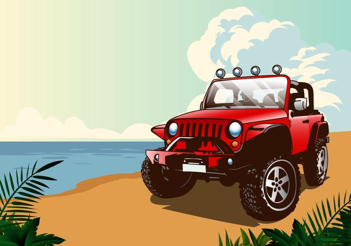 Summer Jeep vector