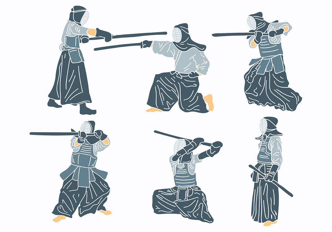 Free Kendo Icons Vector 131810 Vector Art at Vecteezy