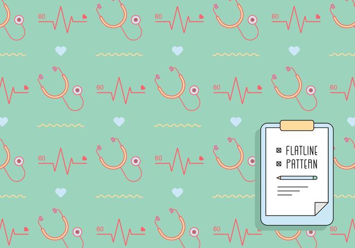 Flatline and Stethoscope Pattern vector