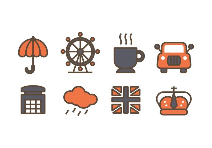 London related design icons vector