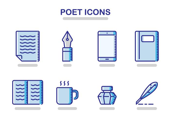 Poet Icons vector