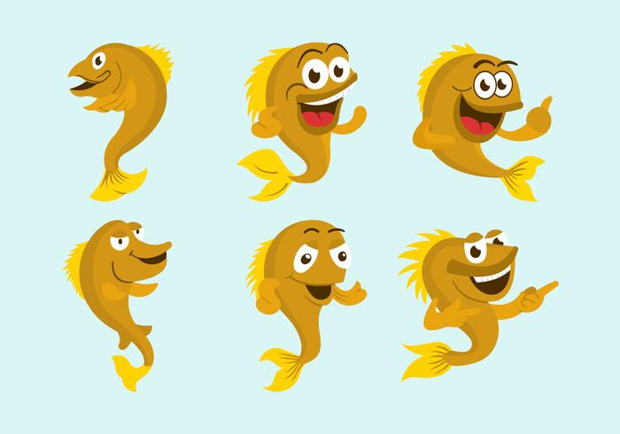 Walleye cartoon vector illustration