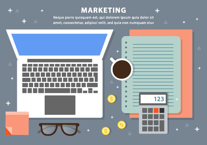 Business Workspace Vector Background