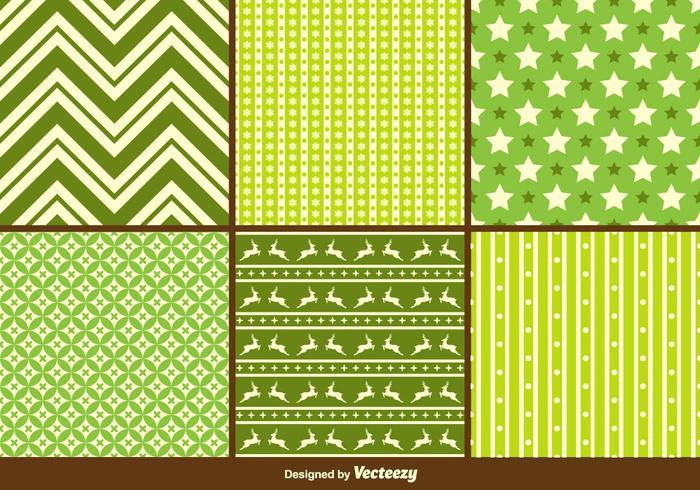 Green Christmas Vector Patterns