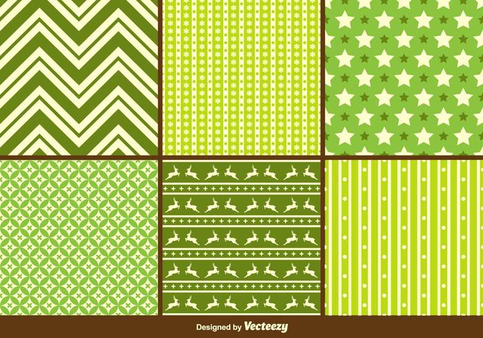 Green Christmas Vector Patterns