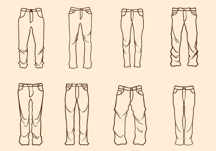 Free Hand Drawn Jeans Vector