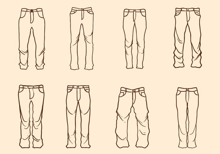 Free Hand Drawn Jeans Vector