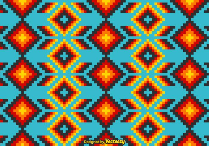 Mexican Huichol Vector Pattern