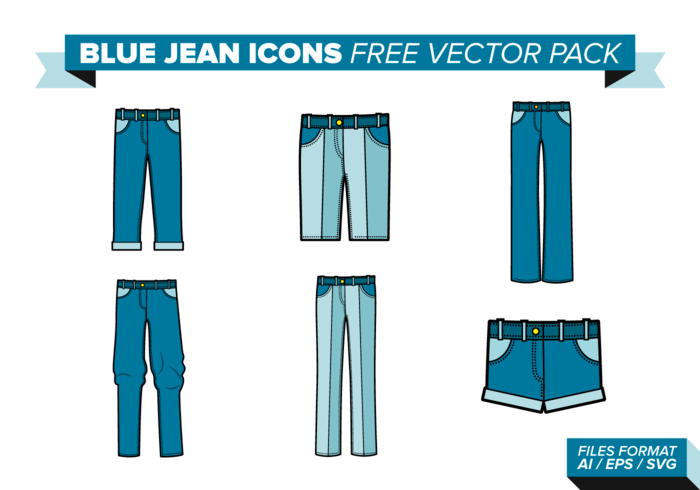 Blue Jean Icons Free Vector Pack Blue Jean Icons Free Vector Pack