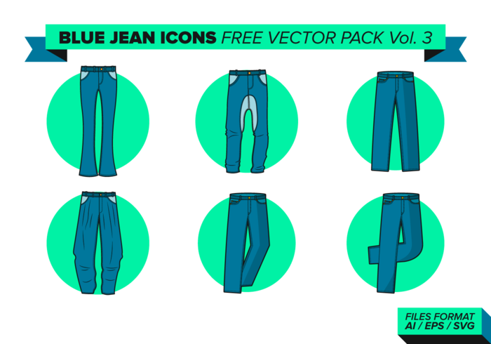 Blue Jean Icons Free Vector Pack Vol. 3 - Download Free Vectors