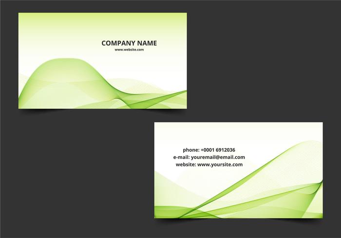 Free Vector Green Wavy Business Card