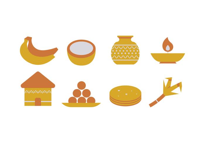 Pongal Icons vector