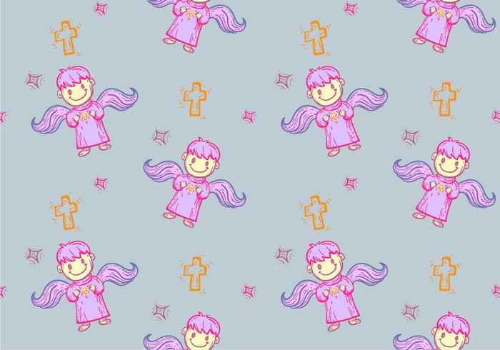 Free Bautizo Seamless Pattern Vector Illustration