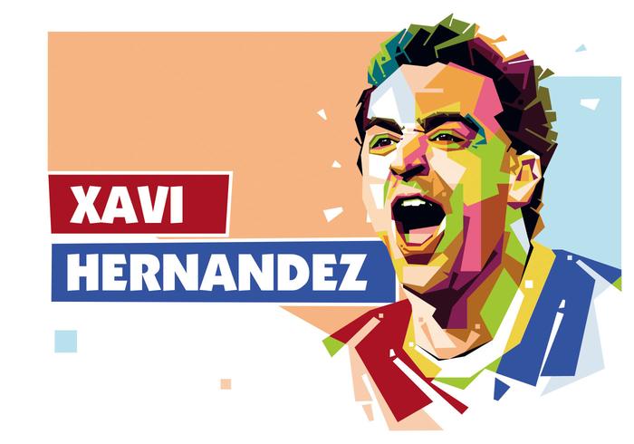 Xavi Hernandez in Popart Portrait vector