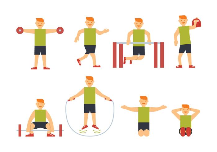 Sportsman training vectors Sportsman training vectors