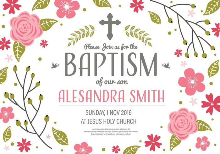 Invitation Baptism Template Vector