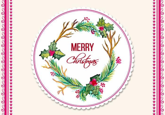 Free Vector Watercolor Christmas Frame Free Vector Watercolor Christmas Frame