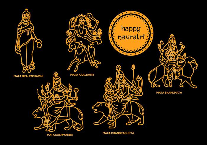 Navratri Vector Illustrations 1 Navratri Vector Illustrations 1