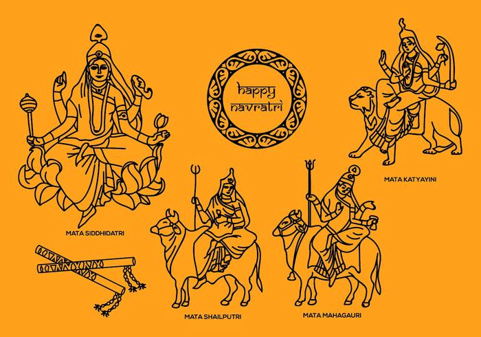 Navratri Vector Illustrations 2 Navratri Vector Illustrations 2