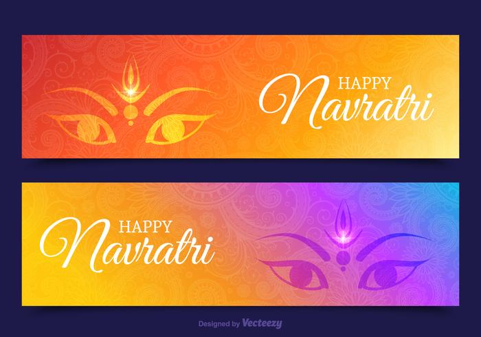 Libre feliz Navratri vector banners