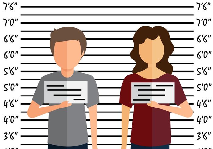 Ilustración plana de Mugshot vector