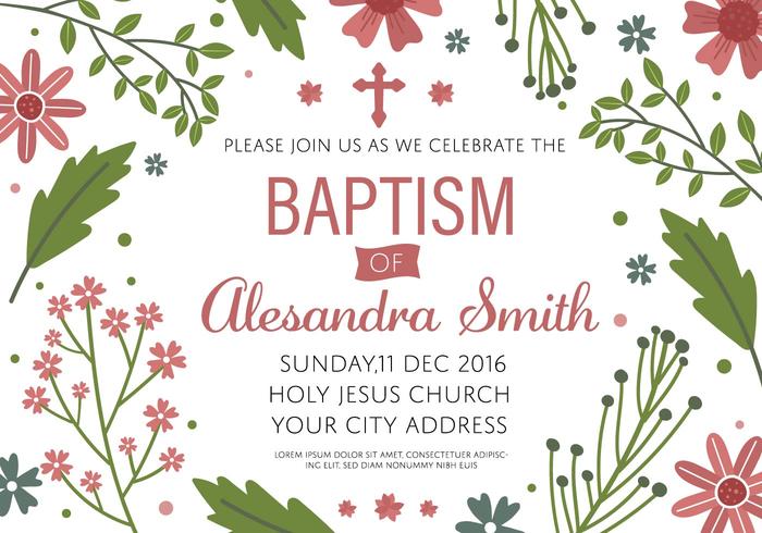 Baptism Invitation Template Vector 