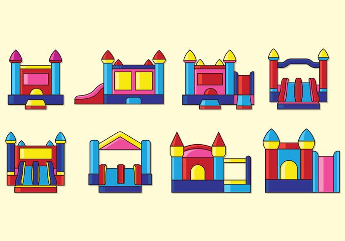 Set Of Bounce House Icons vector