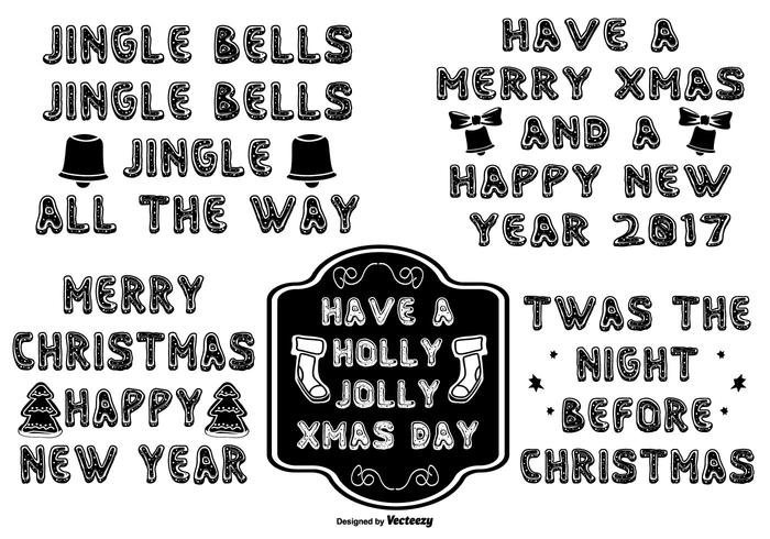 Cute Hand Drawn Style Christmas Lettering Cute Hand Drawn Style Christmas Lettering