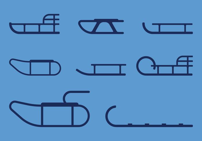 Sleds Icons vector