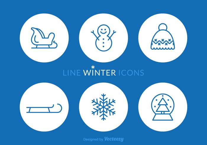 Libre Línea De Invierno Vector Iconos