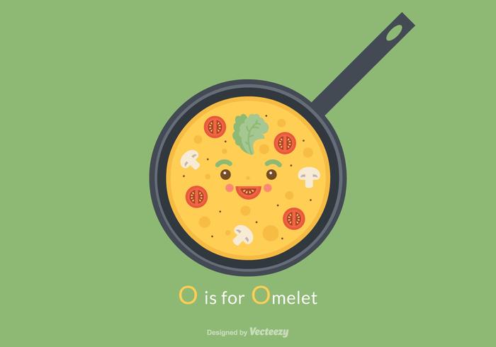 Free Cute Omelet Vector Illustration