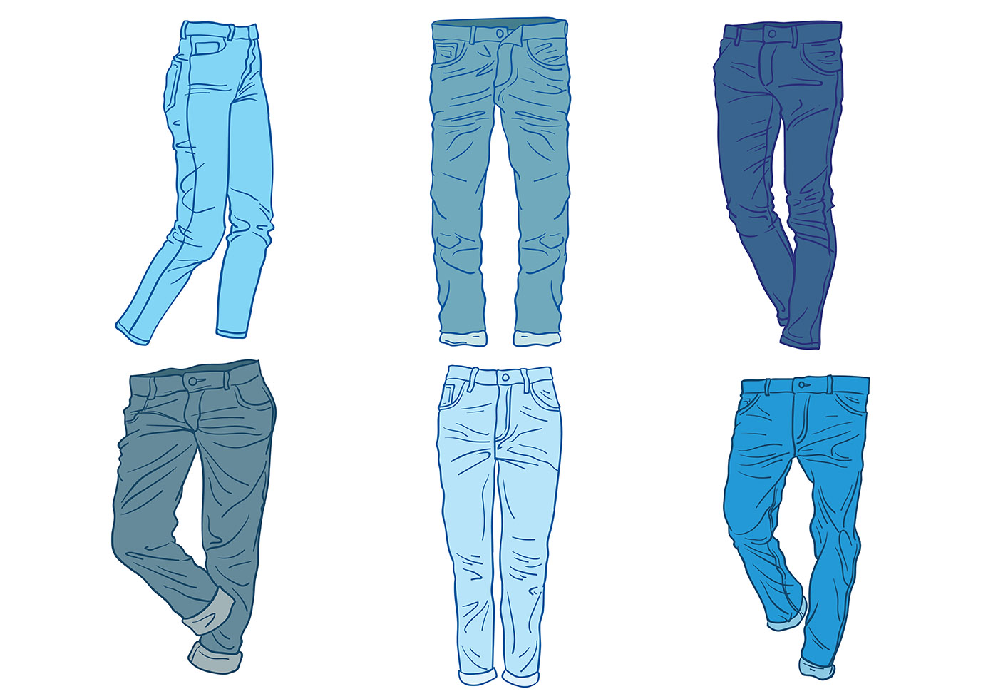 Blue Jeans Icons Vector 132152 Vector Art at Vecteezy