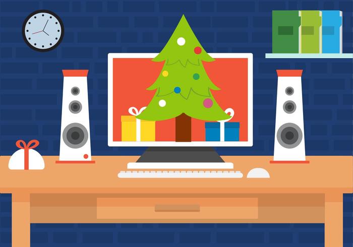 Free Christmas Vector Desk