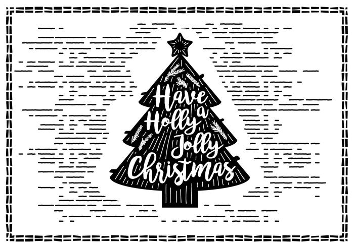 Free Vintage Hand Drawn Christmas Card Vector Free Vintage Hand Drawn Christmas Card Vector